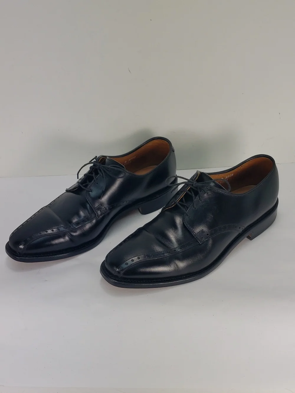 ALLEN EDMONDS WENDELL DERBY BLACK  LEATHER OXFORD DRESS SHOES MEN'S US 9 D